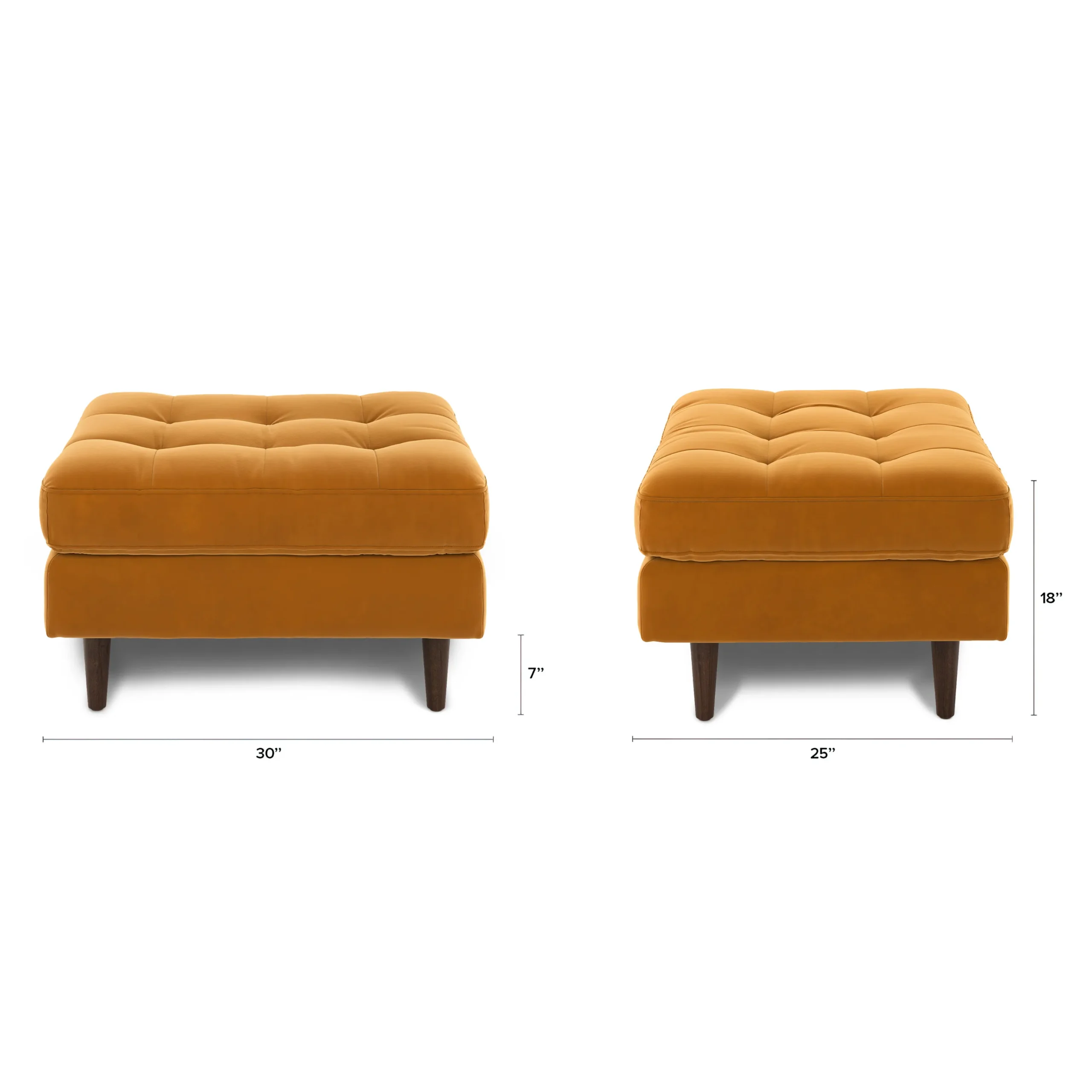 Sven 30_ Velvet Ottoman - Plush Pacific Ginger - Image 2