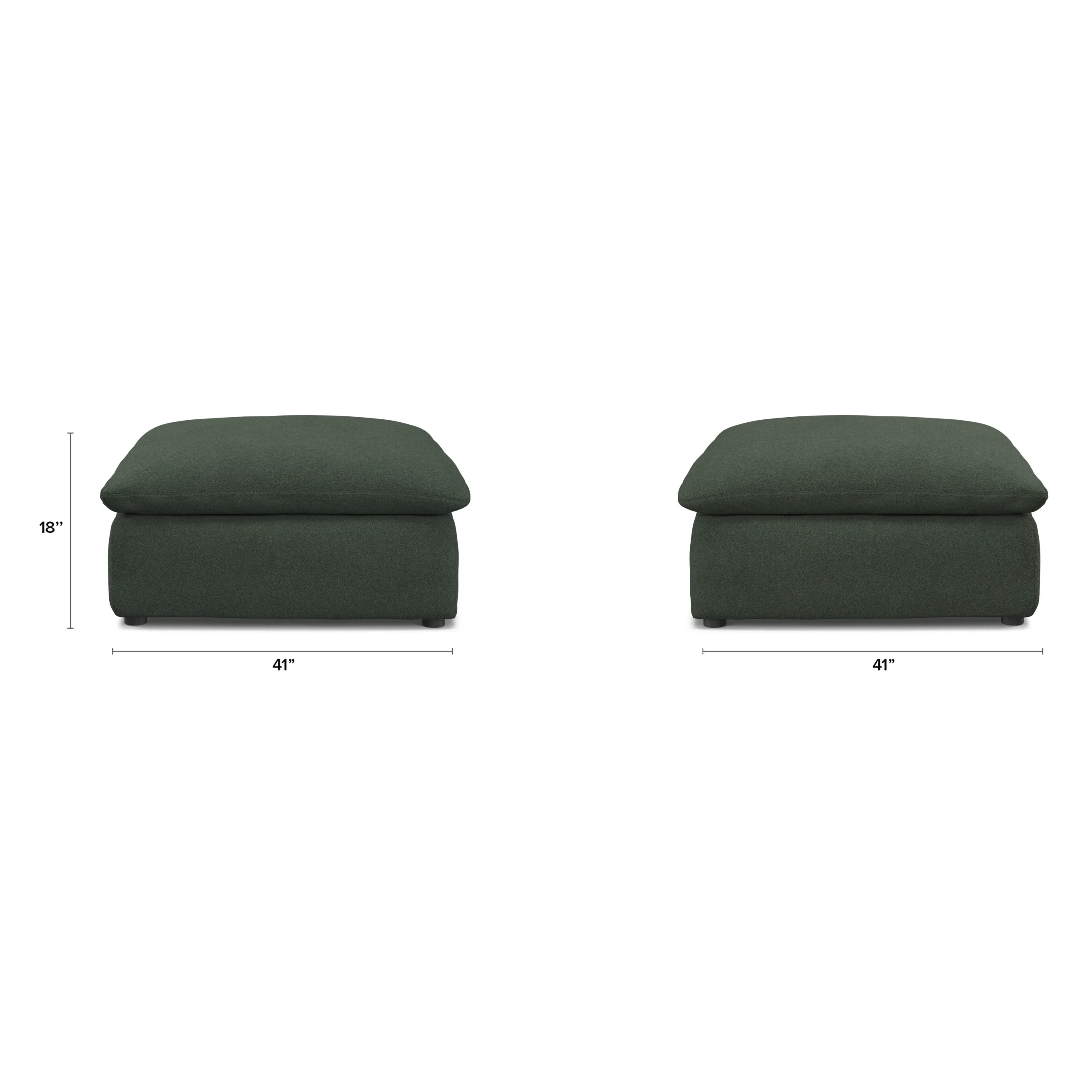 Leigh 41_ Ottoman - Green Wool Bouclé - Image 9