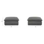 Leigh 41_ Ottoman - Silver Gray