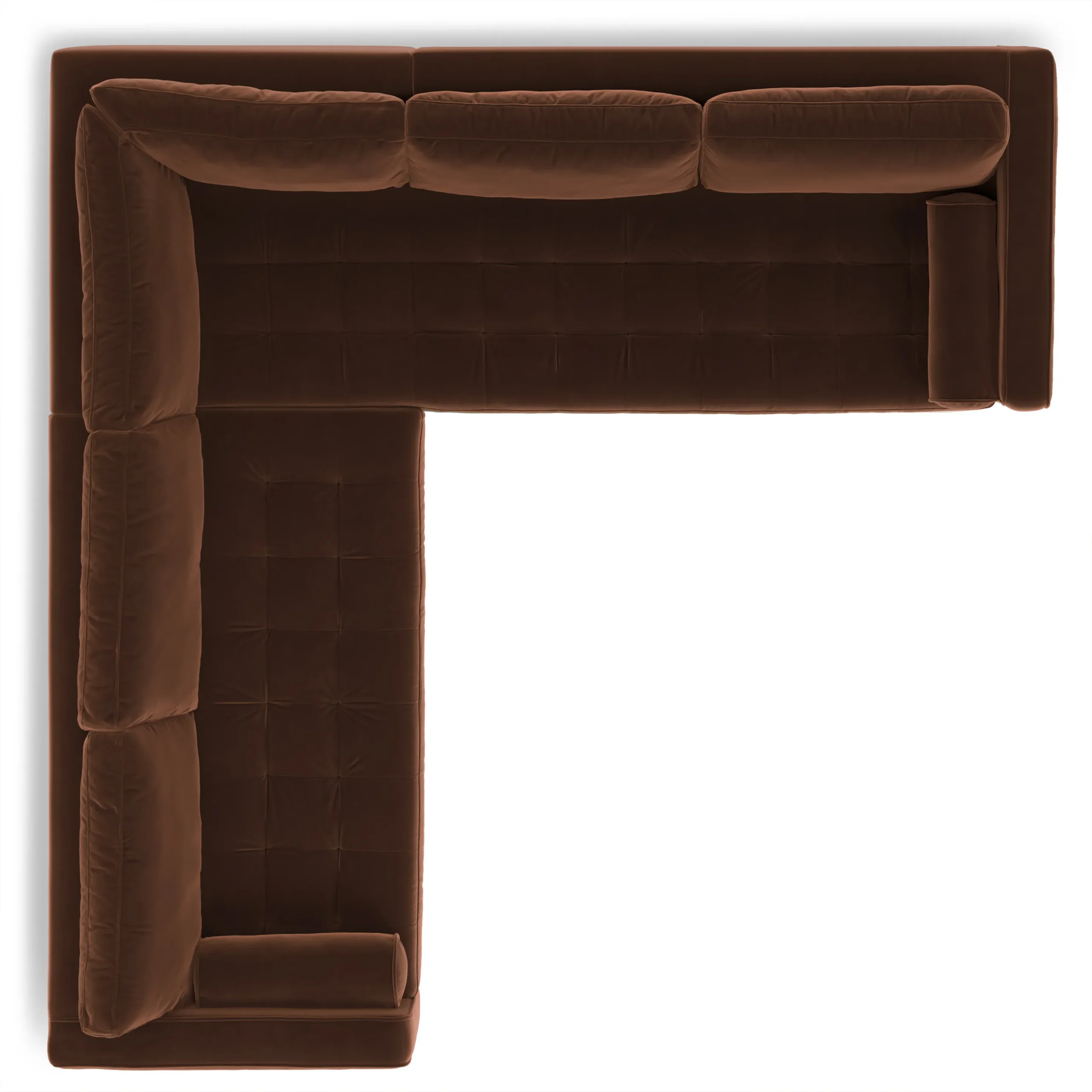 Sven 107_ Tufted Velvet Corner Sectional - Plush Pacific Brown - Image 9