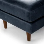 Sven 30_ Leather Ottoman - Oxford Blue