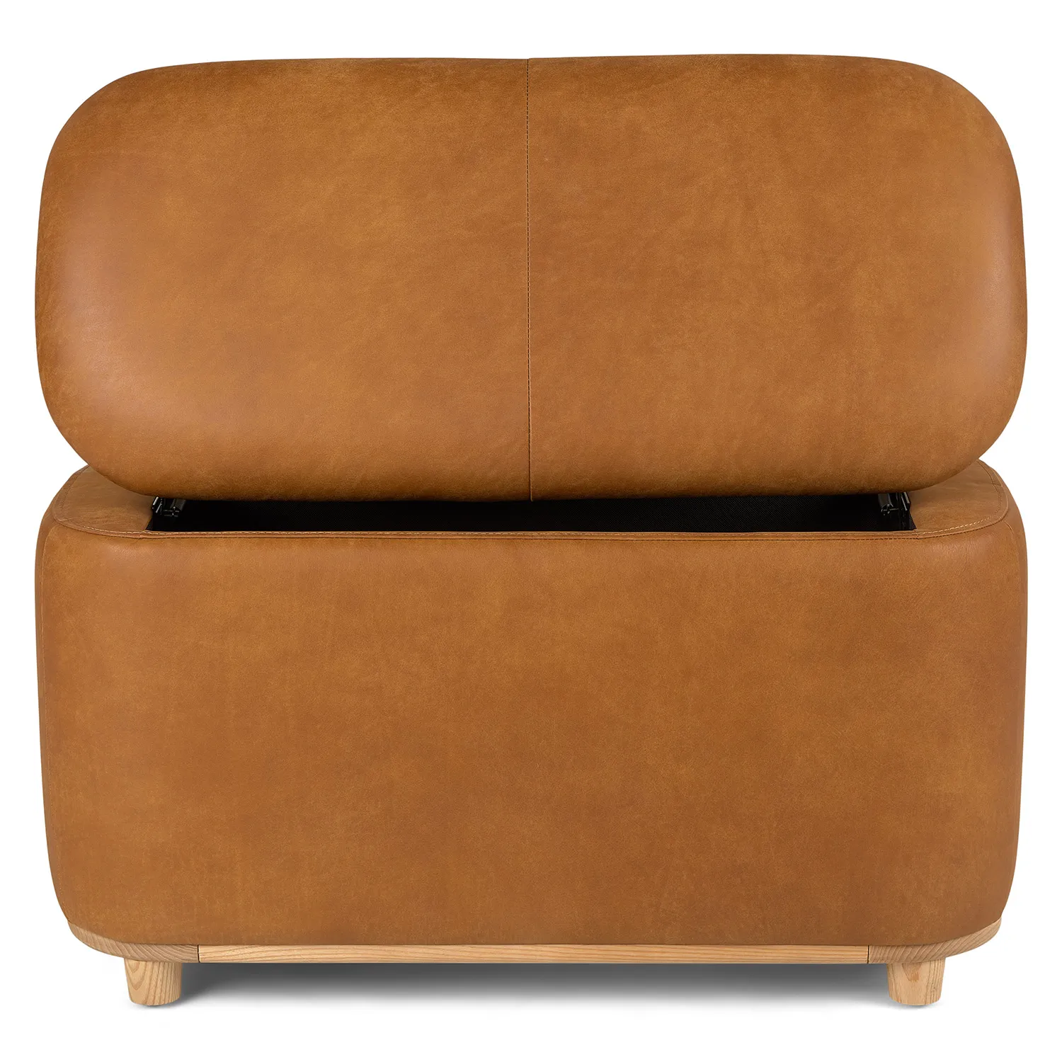 Maribo 32_ Leather Storage Ottoman - Rawhide Tan - Image 9
