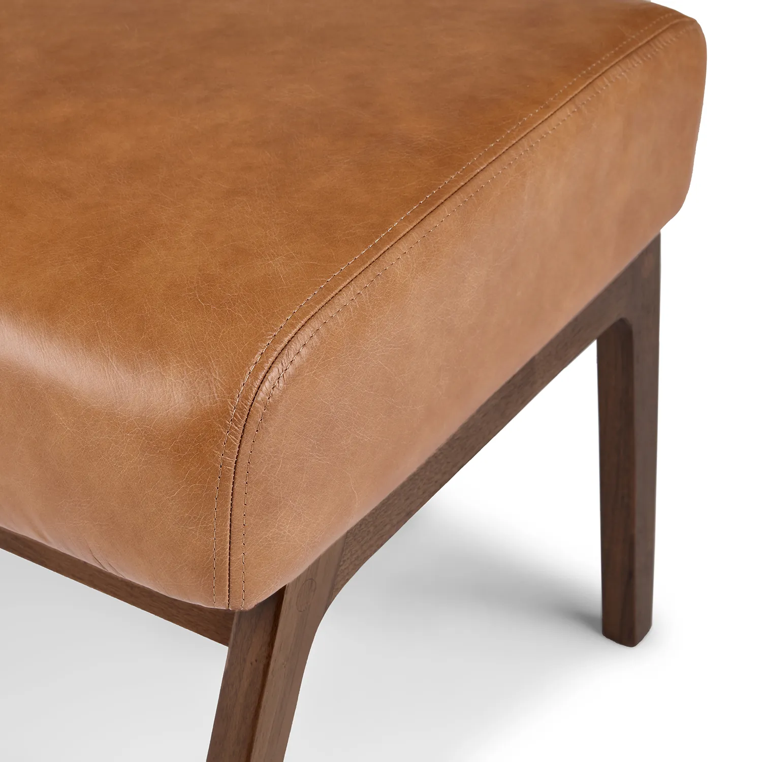 Otio 22_ Leather Ottoman - Walnut and Toscana Tan - Image 9