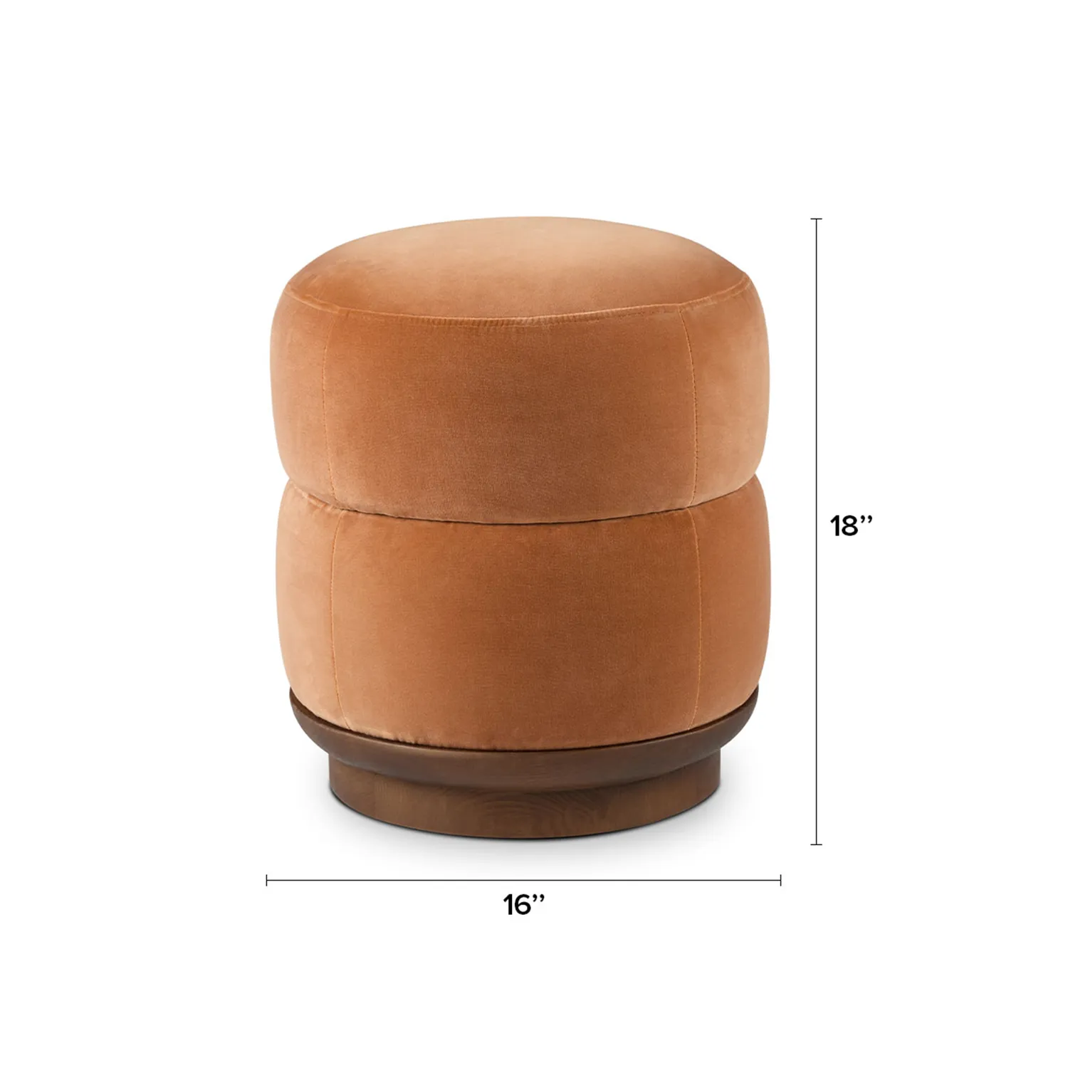 Pica 16_ Velvet Ottoman - Plush Pacific Rust - Image 9
