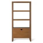 Torme 34_ Bookcase with Storage, Tall - Smoked Oak