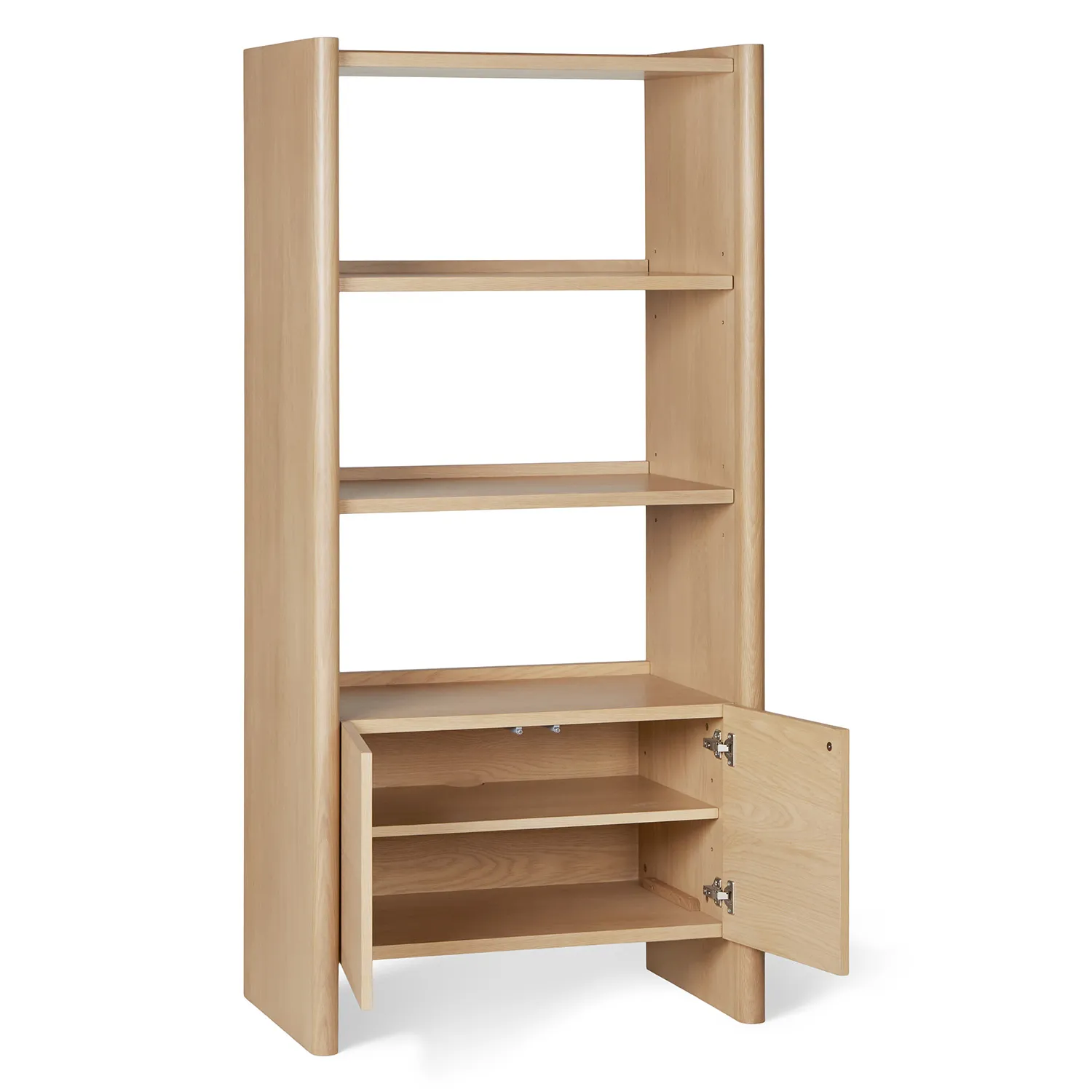 Torme 34_ Bookcase with Storage, Tall - White Oak - Image 9