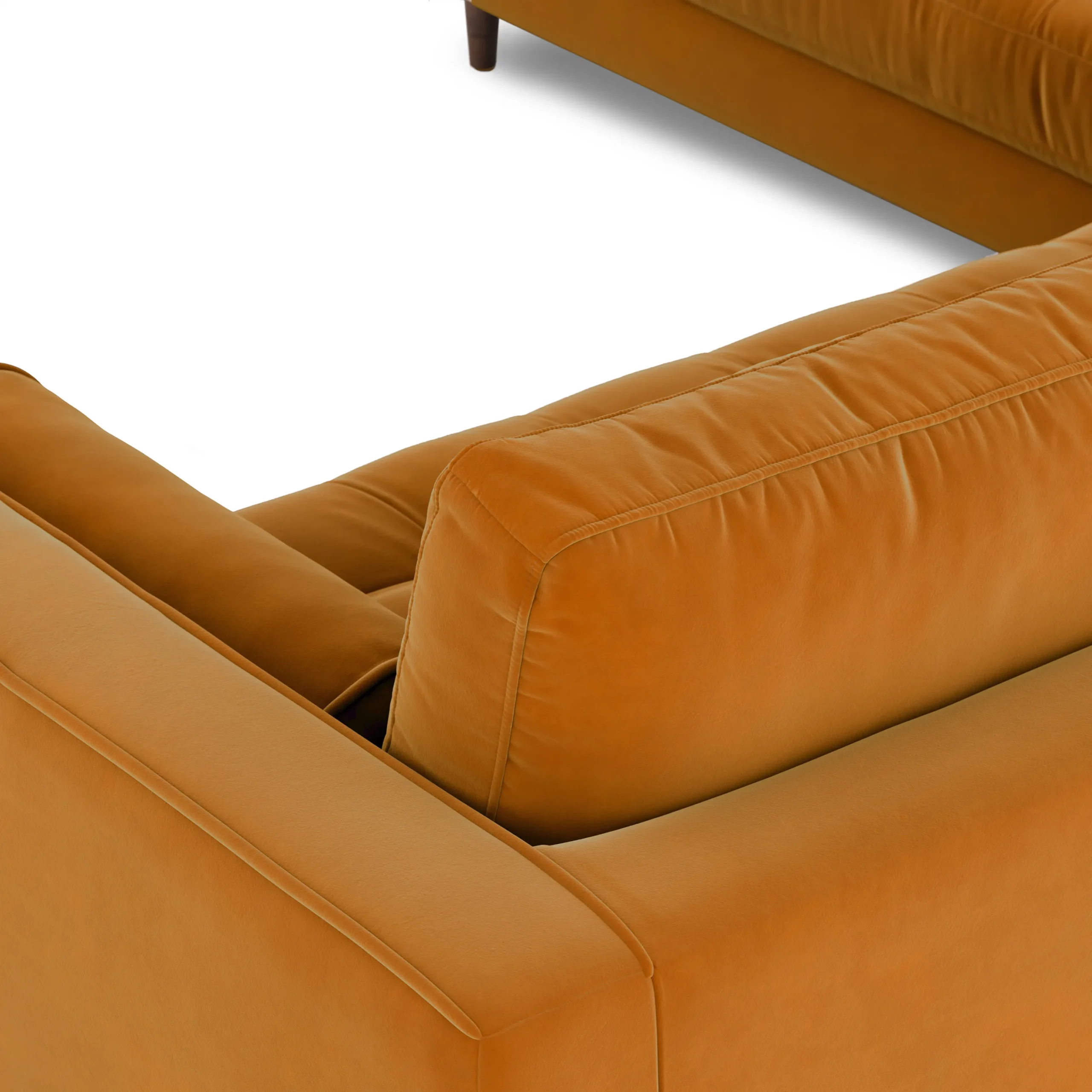 Sven 107_ Tufted Velvet Corner Sectional - Plush Pacific Ginger - Image 9