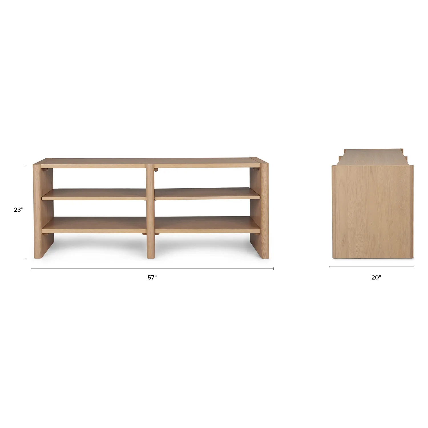 Torme 57_ Bookcase, Short - White Oak - Image 9