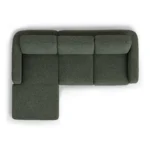 Vati 90.5_ Left Storage Sectional - Natural Oak and Green Wool Bouclé