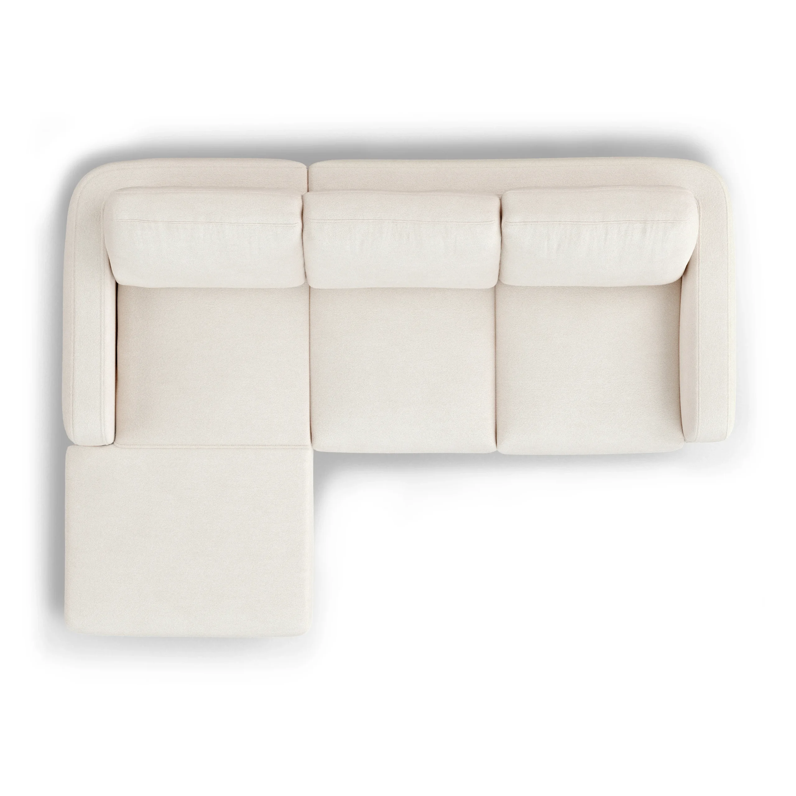 Vati 90.5_ Left Storage Sectional - Natural Oak and Ivory Wool Bouclé - Image 3