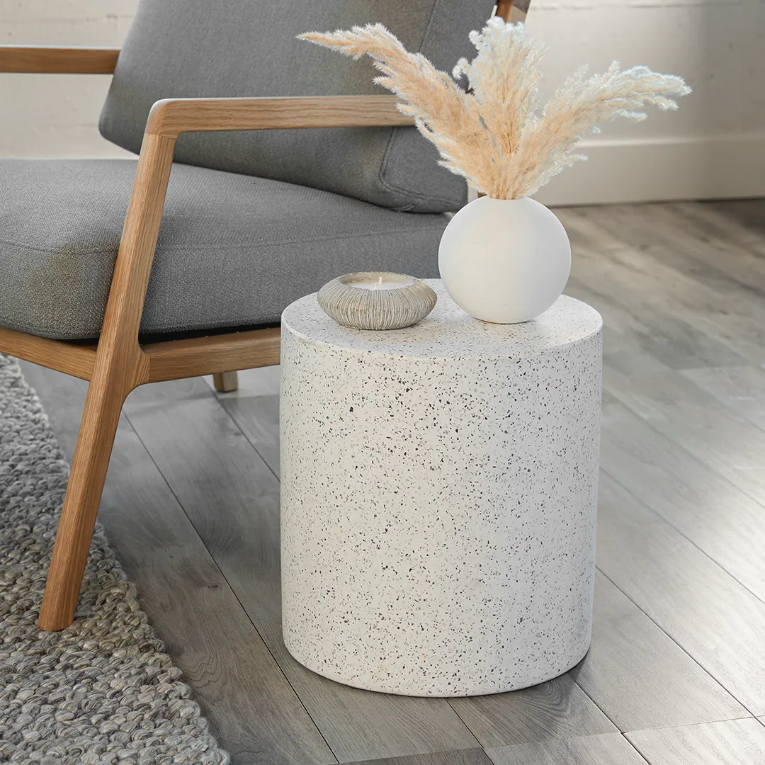 Solina Outdoor Stool - White Terrazzo - Image 9