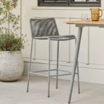 Zina Outdoor Bar Stool - Heathered Gray