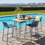 Zina Outdoor Bar Stool - Indigo Blue