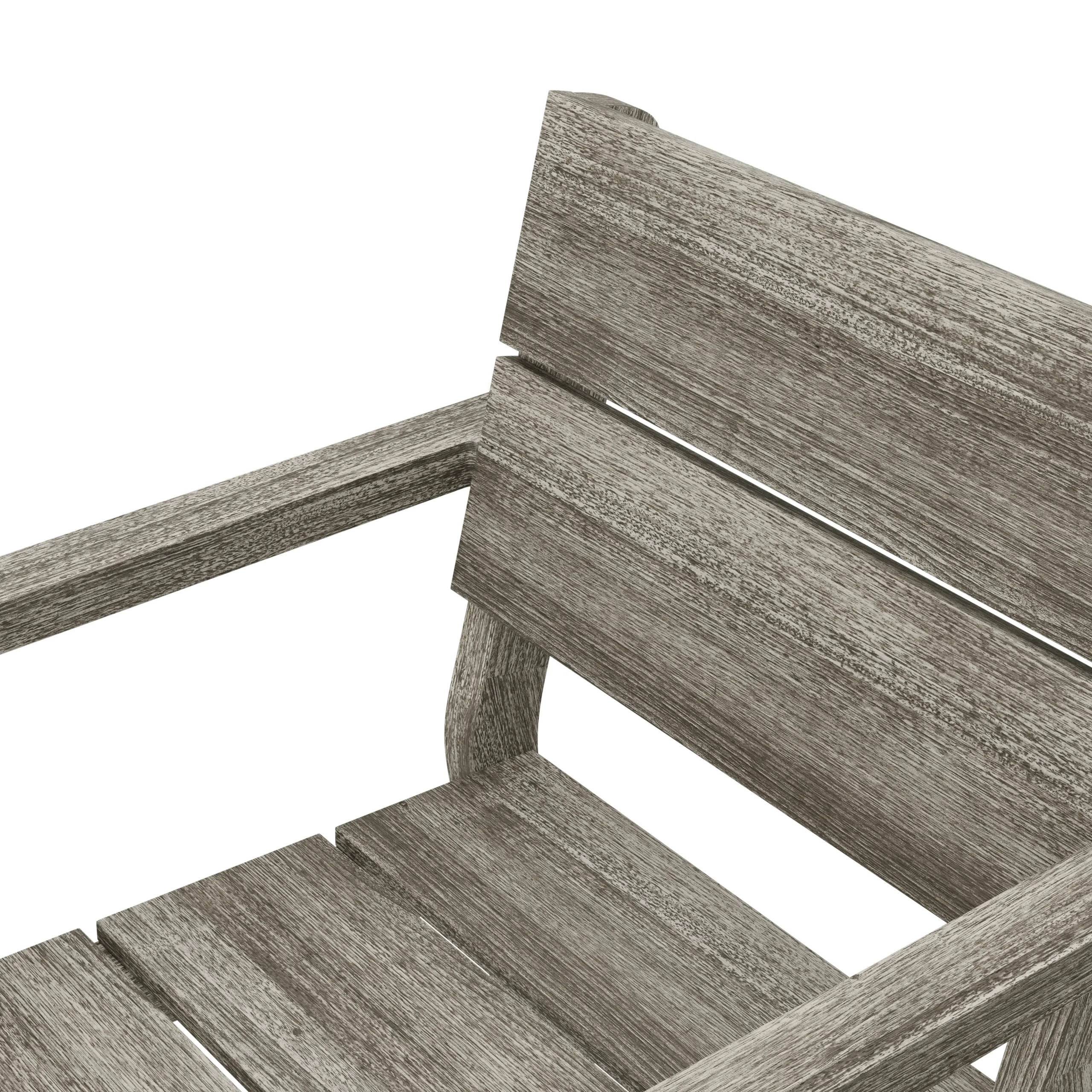Lyle Outdoor Stackable Dining Armchair - Weathered Acacia - Image 3