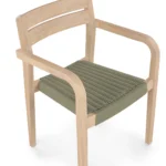 Reyes Outdoor Stackable Dining Armchair - Sun-Bleached Gray