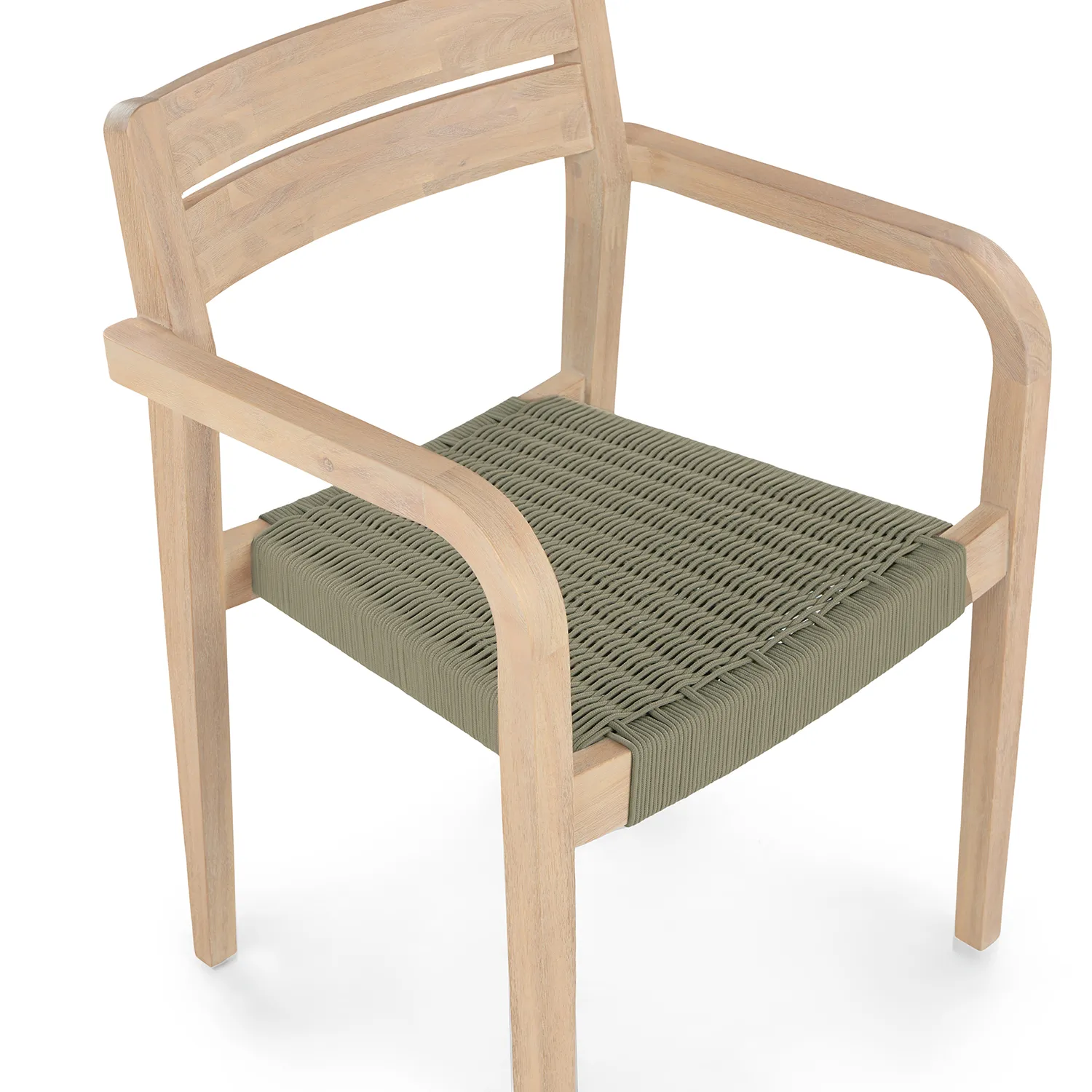 Reyes Outdoor Stackable Dining Armchair - Sun-Bleached Gray - Image 5