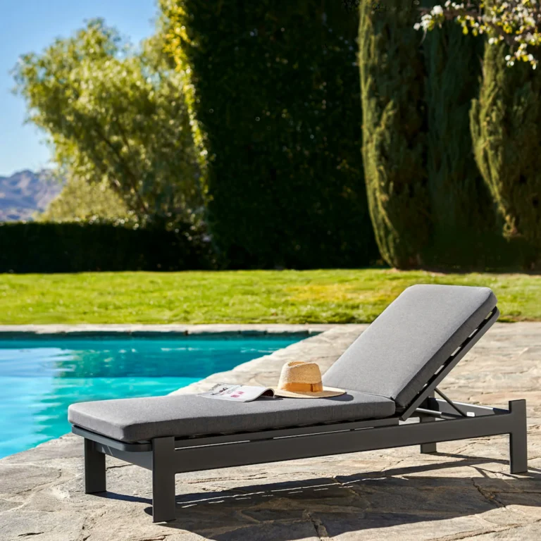 Eleya 78_ Outdoor Chaise Lounge - Stega Gray