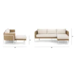 Aby 88_ Outdoor Reversible Sectional - Dravite Ivory