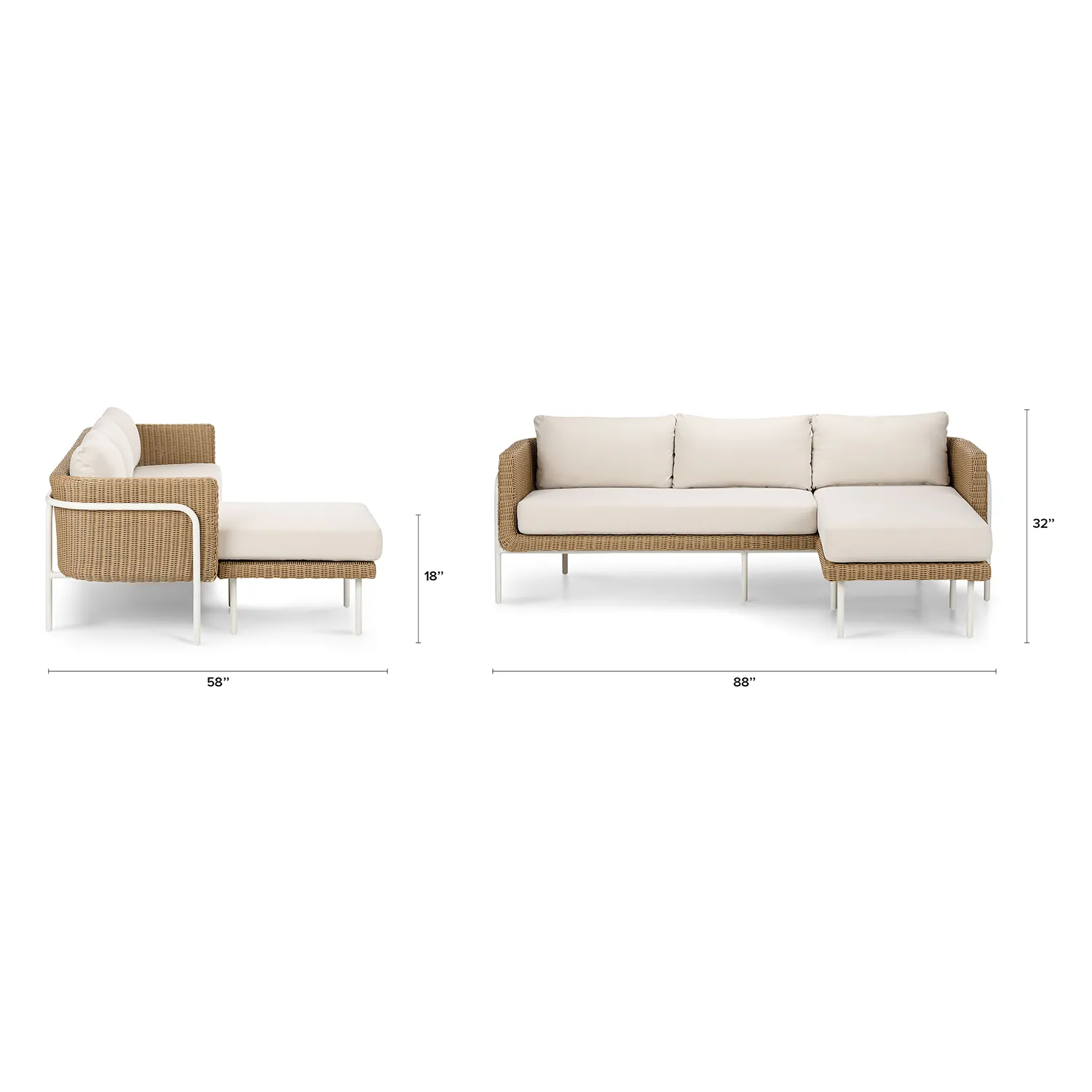 Aby 88_ Outdoor Reversible Sectional - Dravite Ivory - Image 2