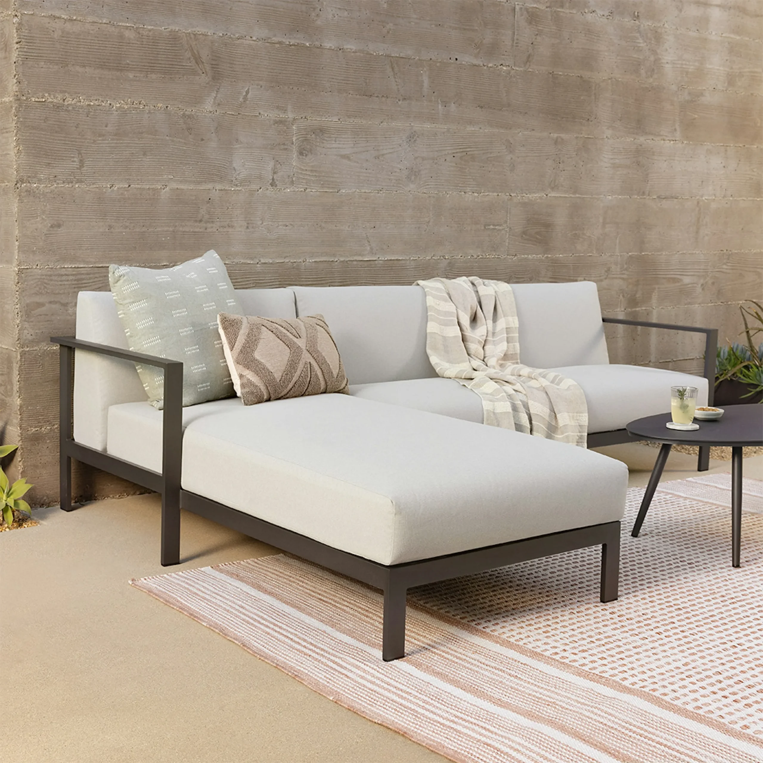 Burkel 105_ Outdoor Left Sectional - Cloudy Gray - Image 5