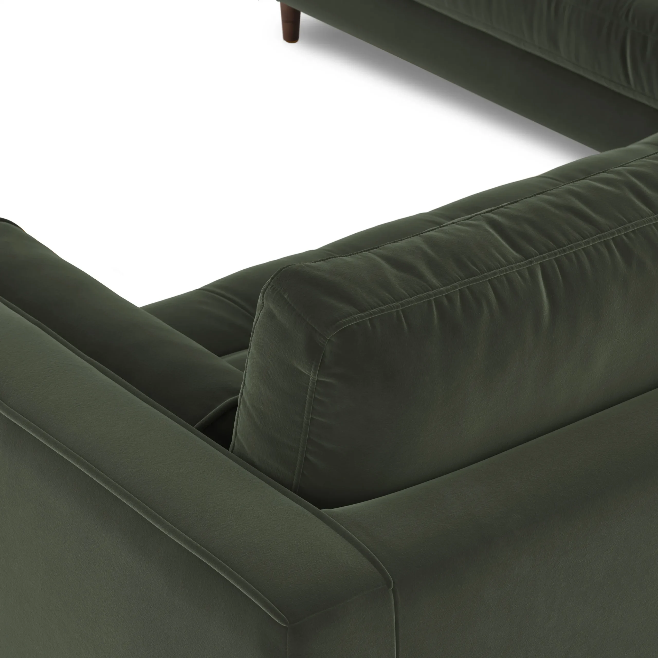 Sven 107_ Tufted Velvet Corner Sectional - Plush Pacific Green - Image 9