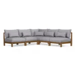 Cove 102.75_ Outdoor Armless Modular Sectional - Basket Gray