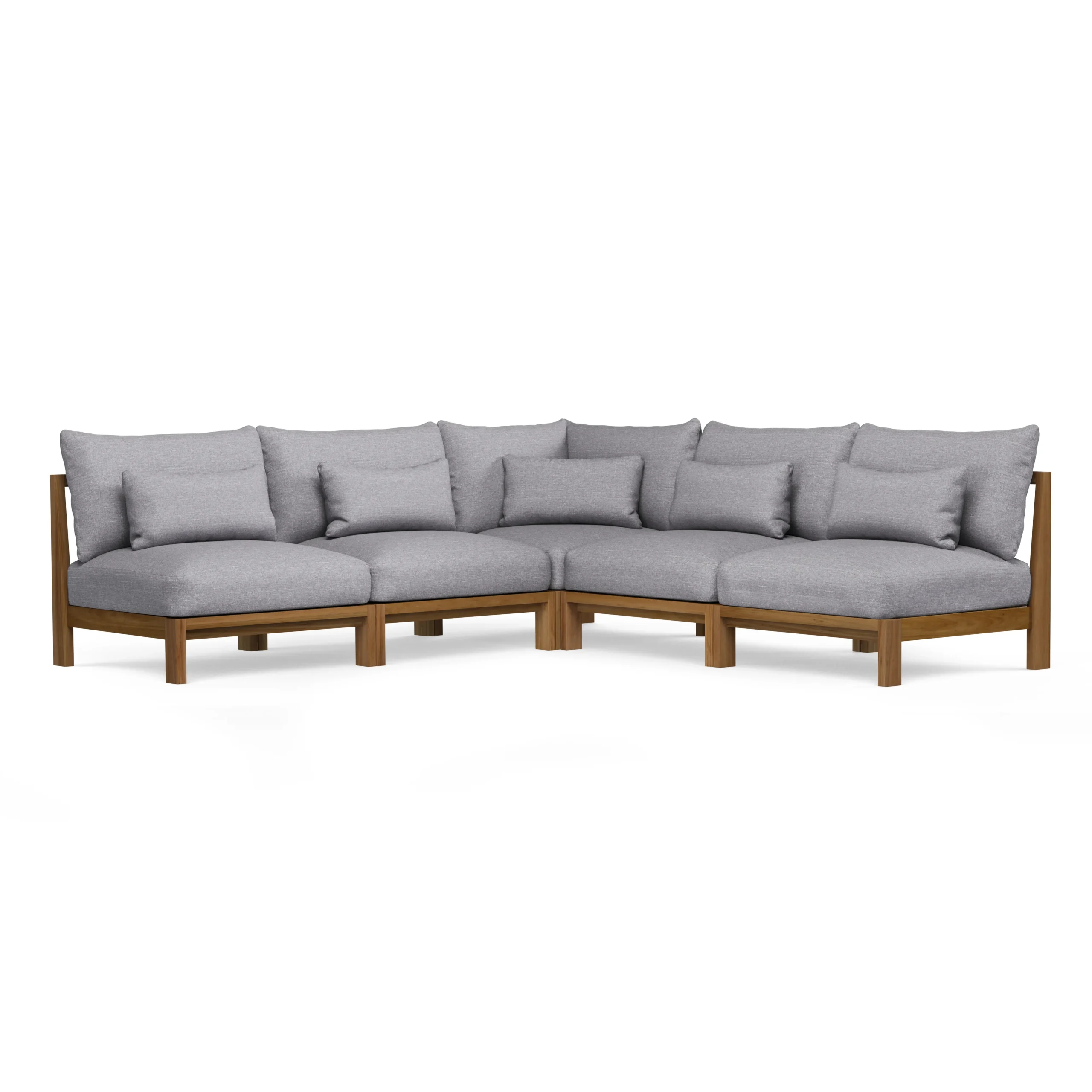 Cove 102.75_ Outdoor Armless Modular Sectional - Basket Gray - Image 3