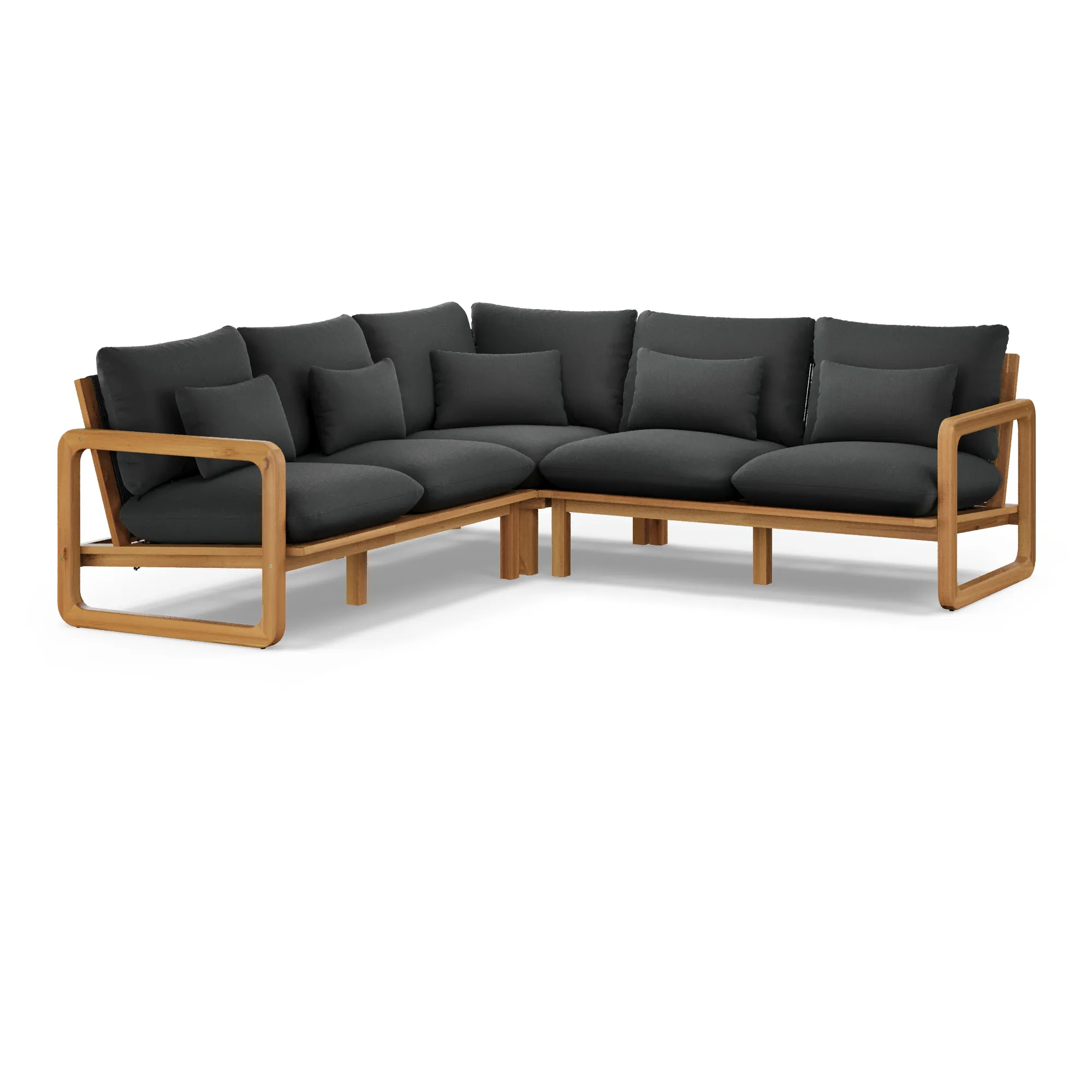 Laholm 94_ Outdoor Corner Sectional - Dravite Black - Image 4