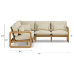 Laholm 94_ Outdoor Corner Sectional Set - Dravite Ivory