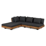 Lubek 82.5_ Outdoor Low Left Sectional Set - Slate Gray