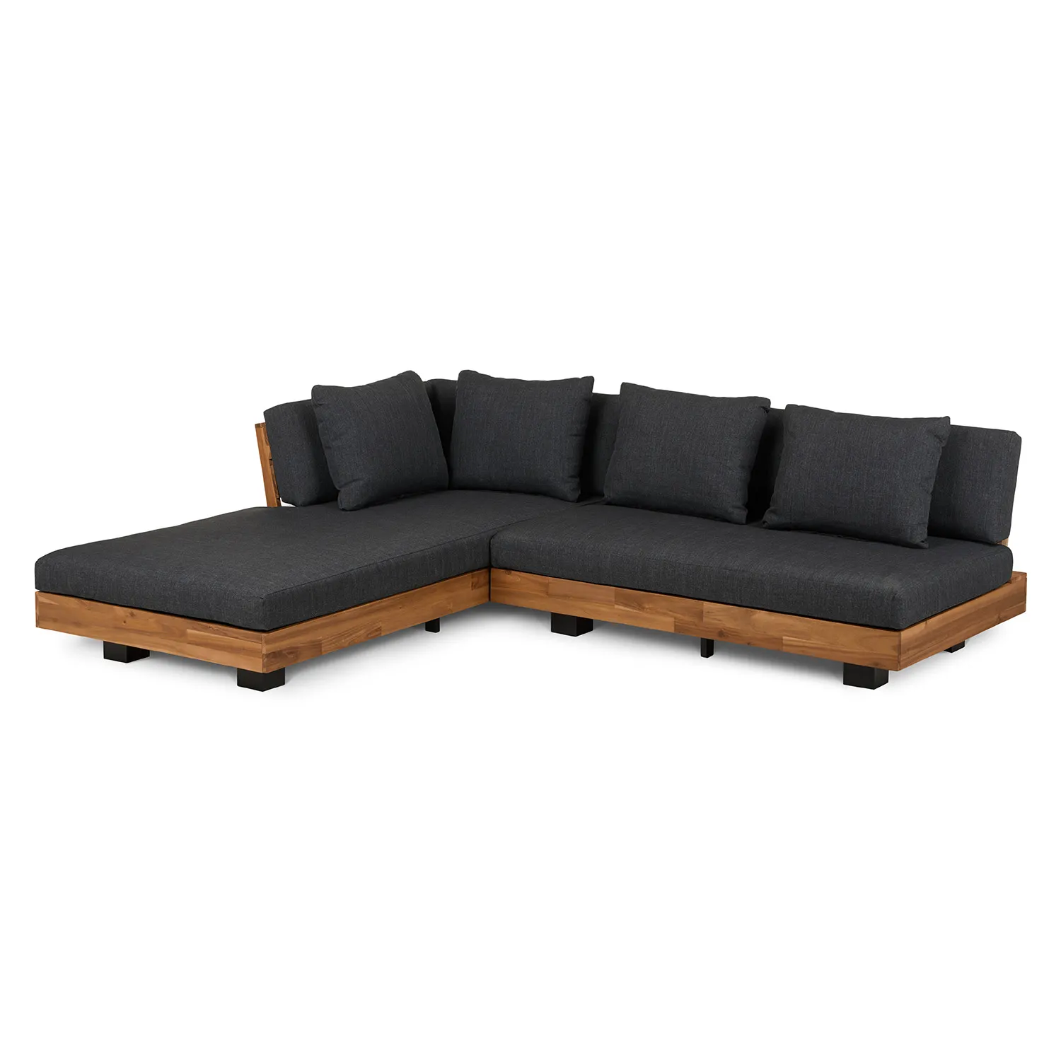 Lubek 82.5_ Outdoor Low Left Sectional Set - Slate Gray - Image 15