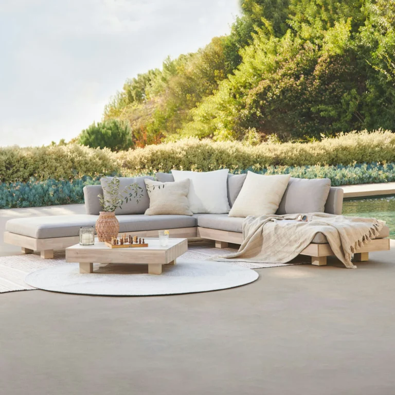 Lubek 100.5_ Outdoor Low Corner Sectional - Beach Sand