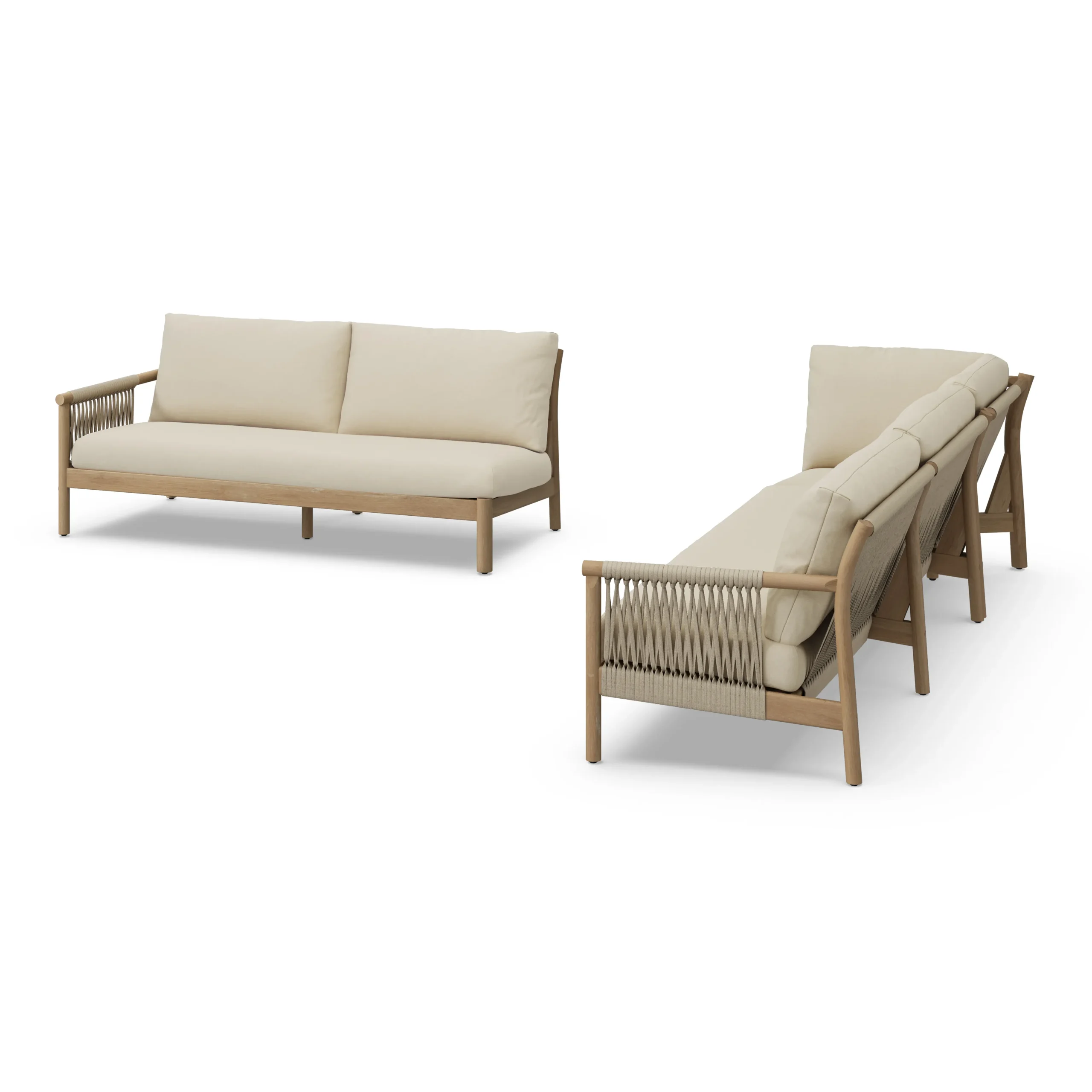 Rosa 110_ Outdoor Corner Sectional - Dravite Ivory - Image 6
