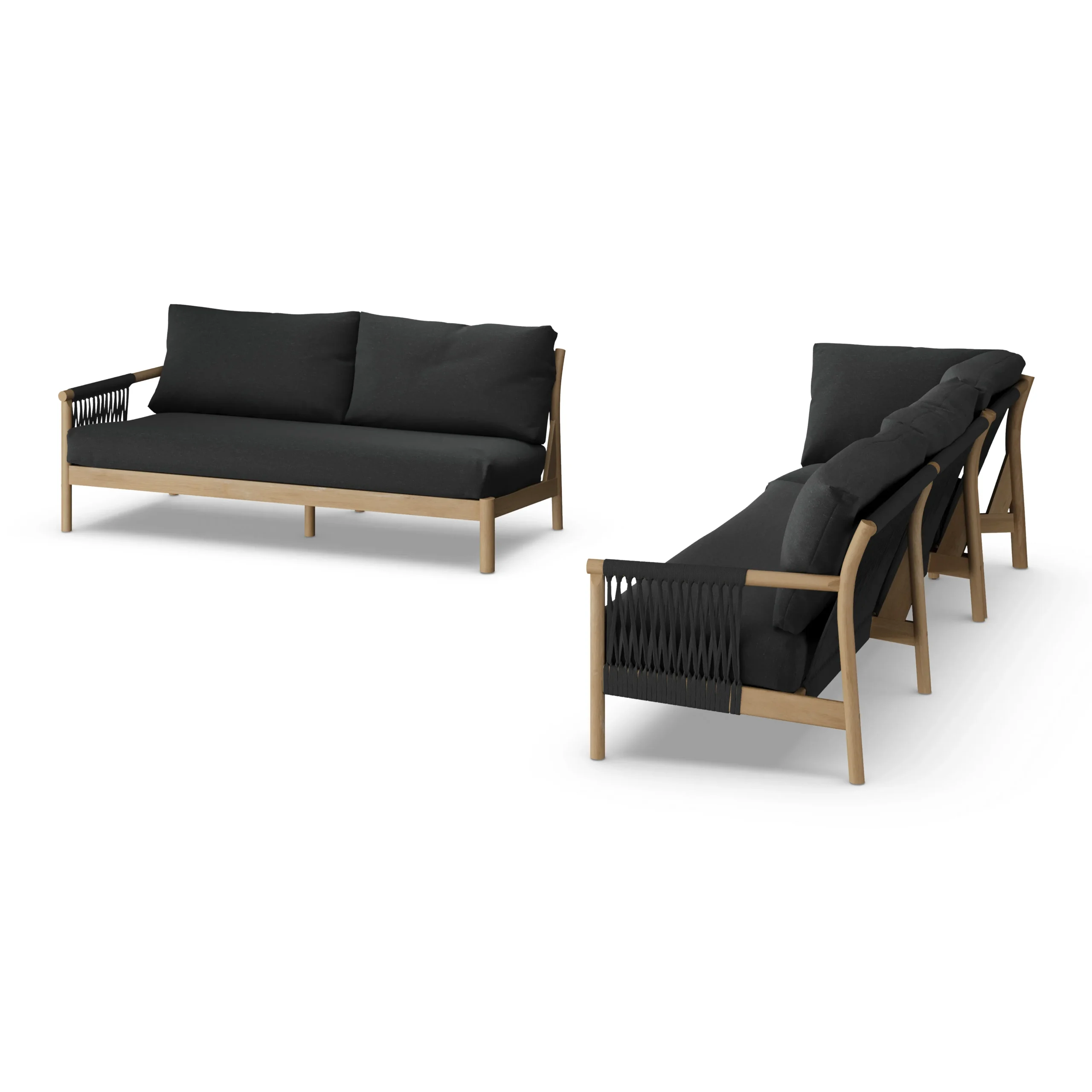 Rosa 110_ Outdoor Sectional Set - Dravite Black - Image 7