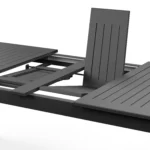 Fisk 75.5_ - 96_ Outdoor Extendable Dining Table - Black