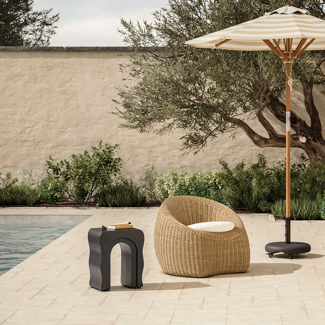 Bixby Outdoor Concrete Side Table - Sea Black - Image 7