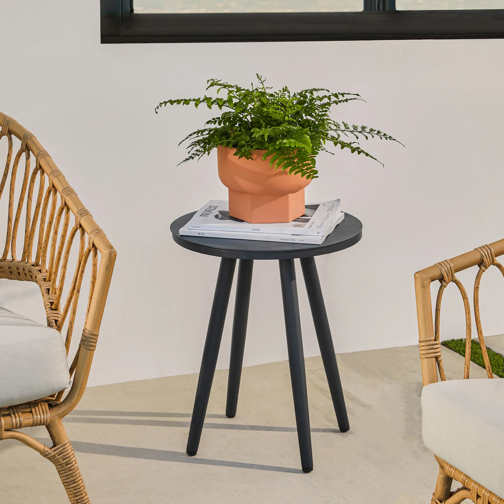 Halden Outdoor Small Side Table - Dark Charcoal - Image 8
