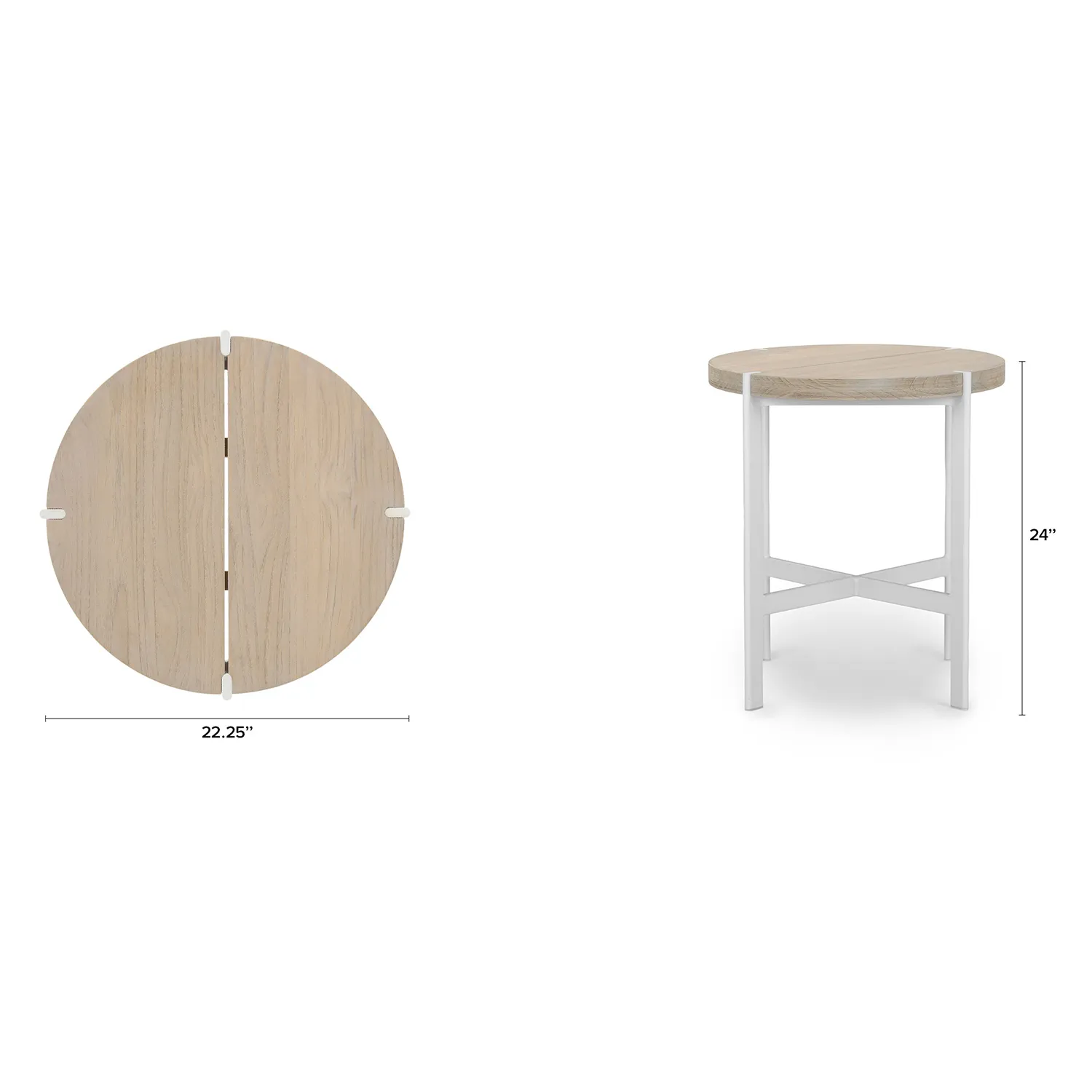 Haskel Outdoor Side Table - Driftwood Gray - Image 2