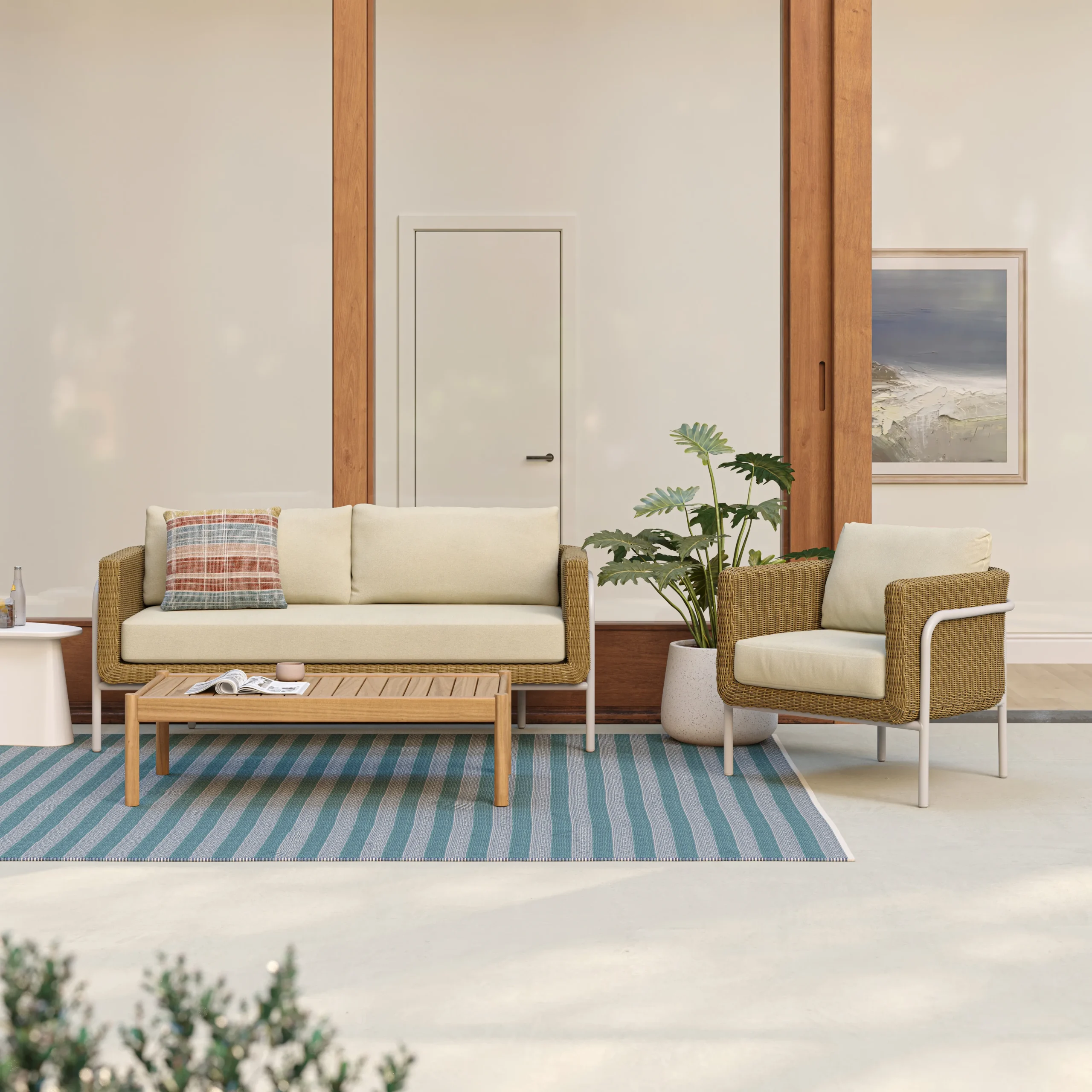 Aby 69.5_ Outdoor Loveseat - Dravite Ivory - Image 12