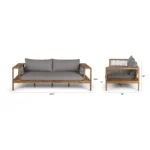 Callais 90.5_ Outdoor Sofa - Taupe Gray