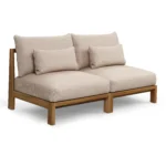 Cove 68.5_ Outdoor Armless Modular Loveseat - Basket Beige