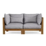 Cove 68.5_ Outdoor Modular Loveseat - Basket Gray
