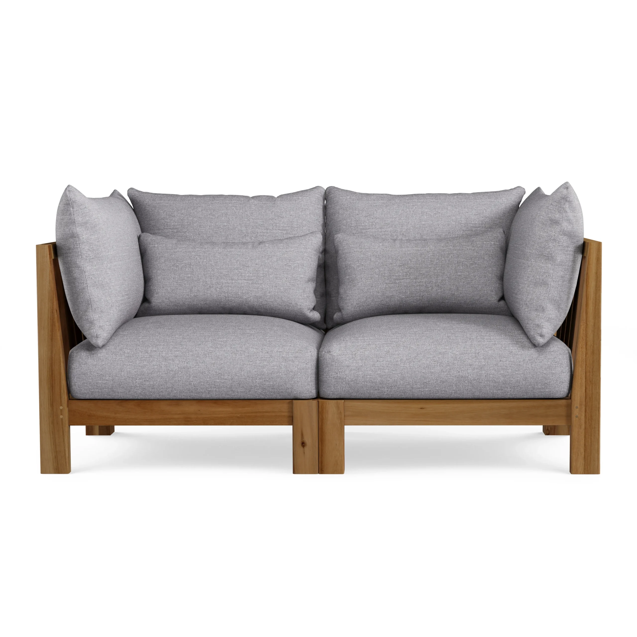 Cove 68.5_ Outdoor Modular Loveseat - Basket Gray - Image 5
