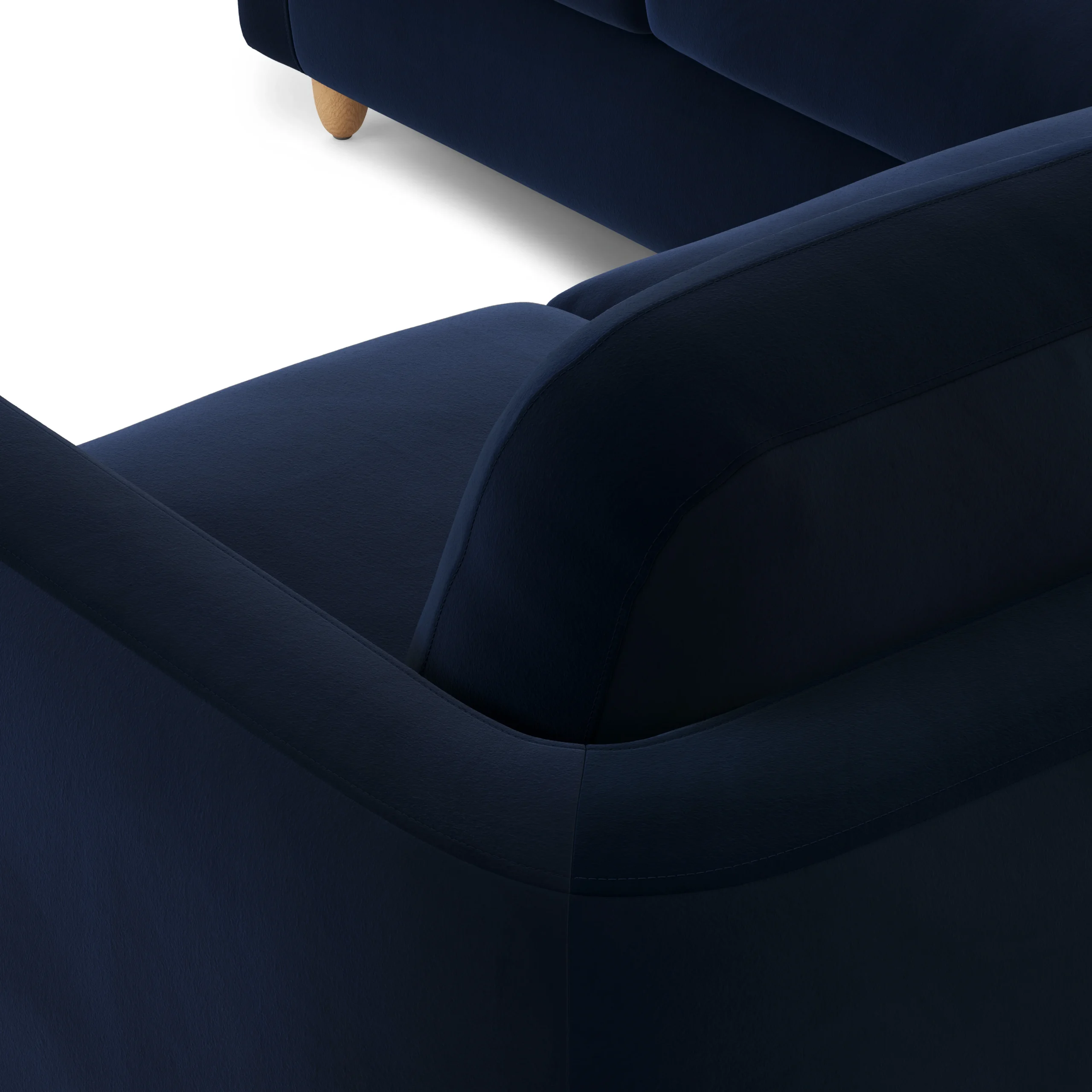 Vati 92_ Velvet Corner Sectional - Natural Oak and Hale Ink - Image 3