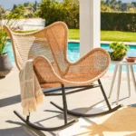 Beltaine 30.5_ Outdoor Rocking Lounge Chair - Wicker