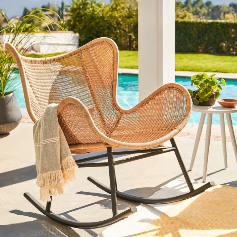 Beltaine 30.5_ Outdoor Rocking Lounge Chair - Wicker