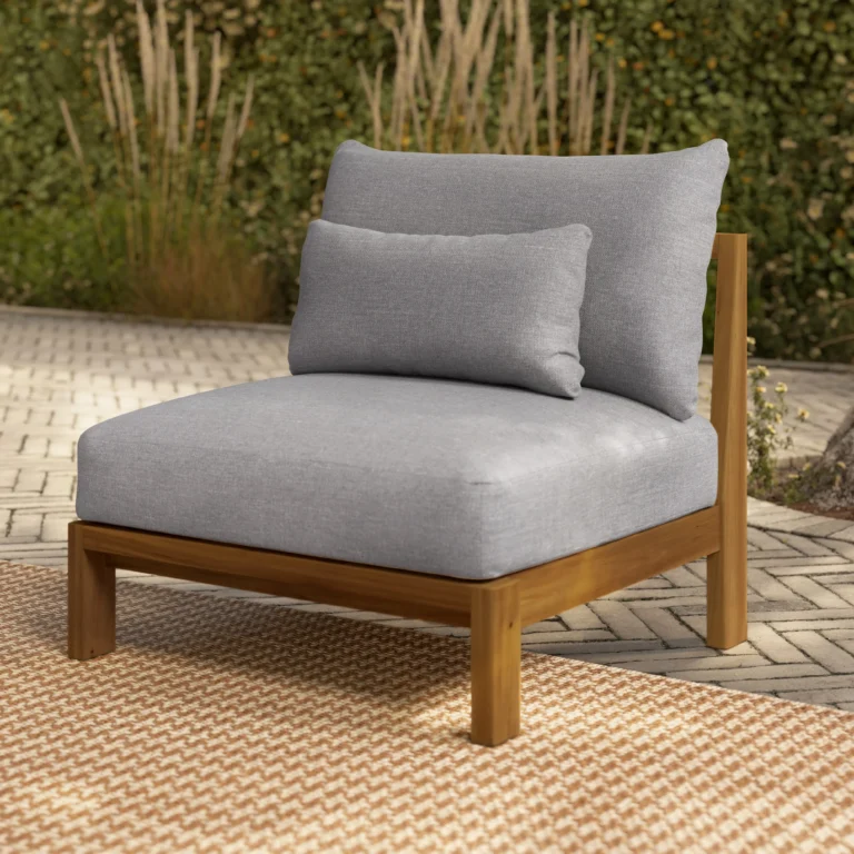 Cove 34.25_ Outdoor Armless Chair Module - Basket Gray