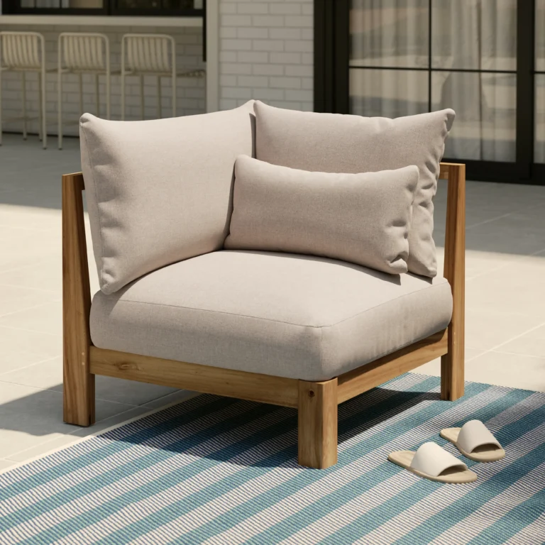 Cove 34.25_ Outdoor Corner Chair Module - Basket Beige