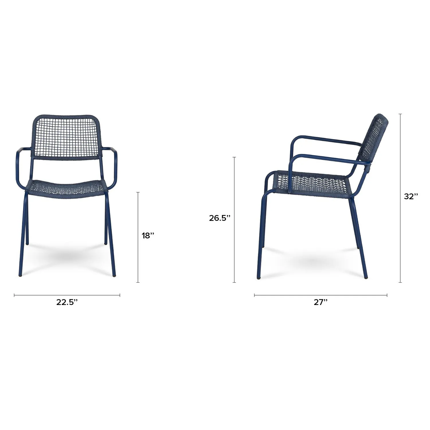 Manna Outdoor Dining Chair - Indigo Blue - Image 2