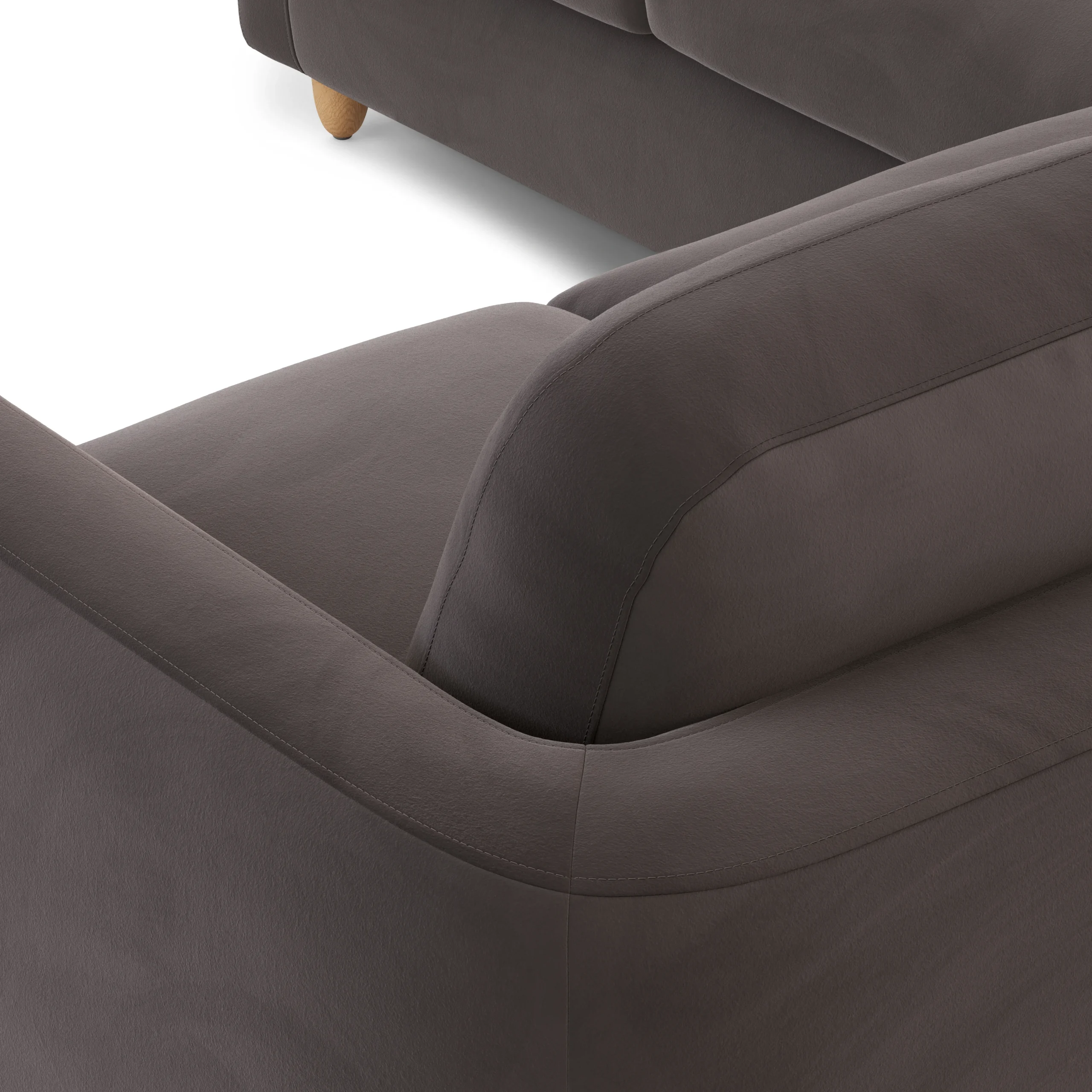 Vati 92_ Velvet Corner Sectional - Natural Oak and Hale Warm Gray - Image 13
